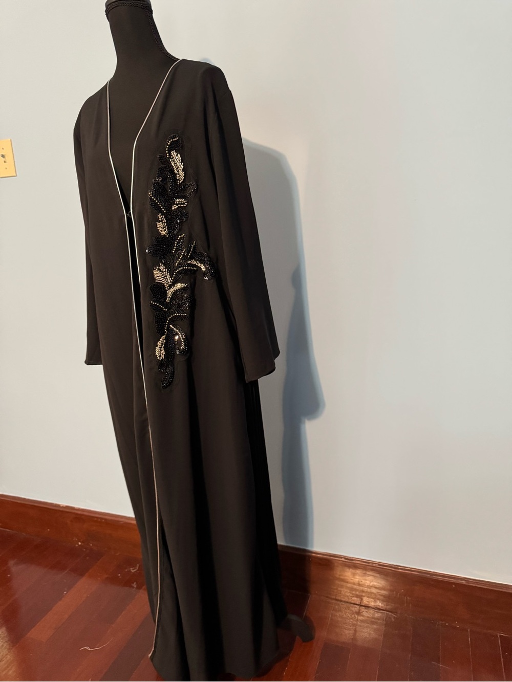 Elegant Black Embellished Women's Dress